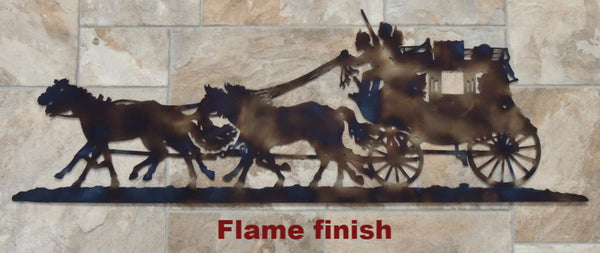 Metal Stagecoach wall hanging. Western Stagecoach wall hanging horseflymetal.com