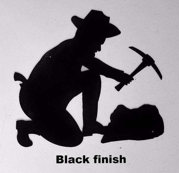 Miner metal wall hanging. Metal Prospector wall art