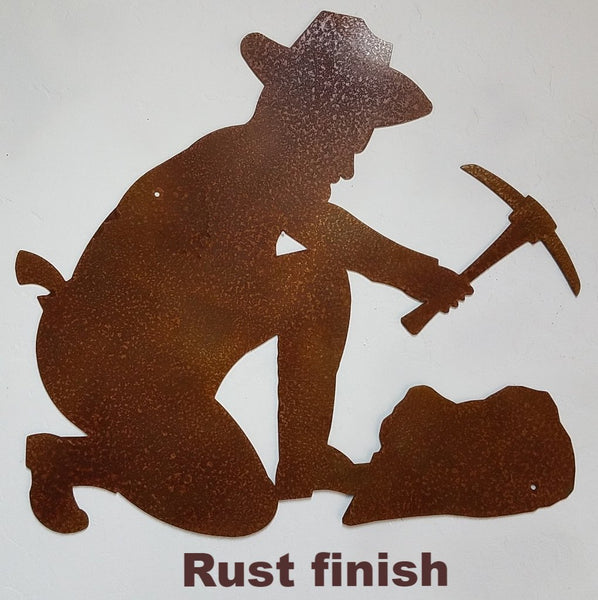 Metal Prospector wall art. Miners metal wall hanging. 