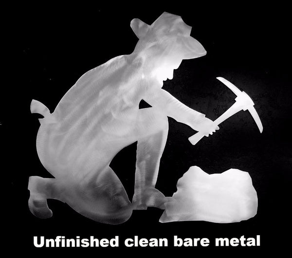 Miner metal wall hanging. Metal Prospector wall art
