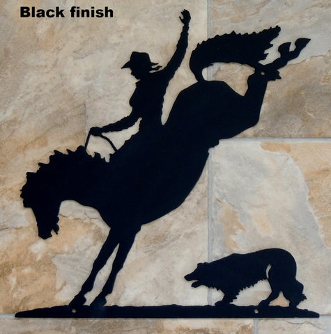 Metal Cowgirl and Horse wall art. Western metal art wall hanging