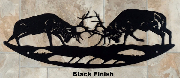 Metal Elk wall art silhouette Wildlife Elk wall hanging horseflymetalart.com