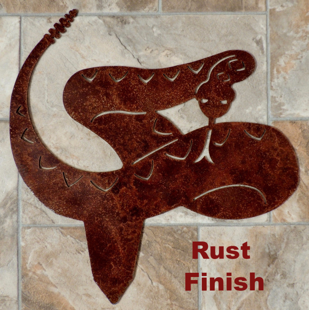 Rattlesnake metal yard art. Western Diamondback Yard Art. Snake Metal Garden Art