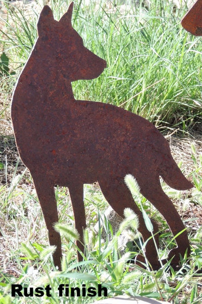 Coyote Yard Art for sale. Medium Coyote metal garden art Wildlife garden decor 