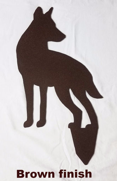 Coyote metal yard art Silhouette Wildlife Garden Art horseflymetalart.com