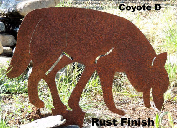 Coyote Family Yard Art. Metal Coyote Silhouette