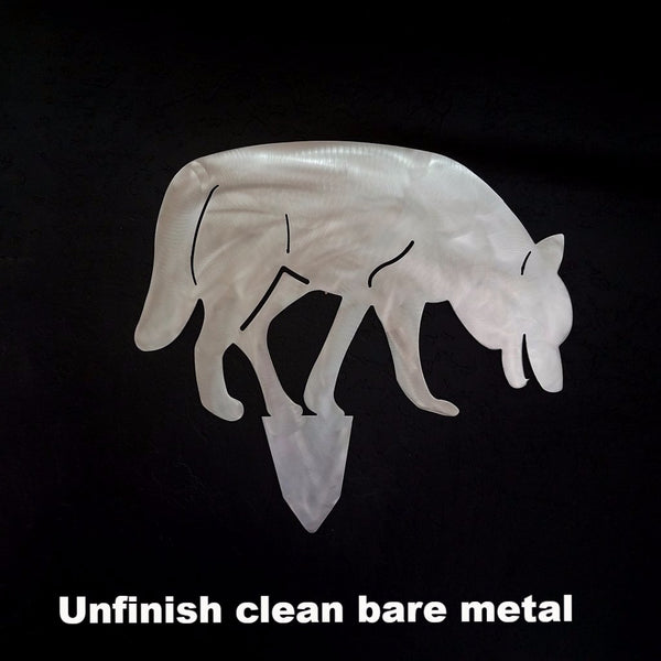 Coyote Lawn art. Coyote metal garden art. Wildlife coyote yard art 