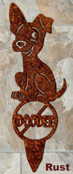 No Dog Poop metal yard art. No Dog Poop Metal Lawn Art