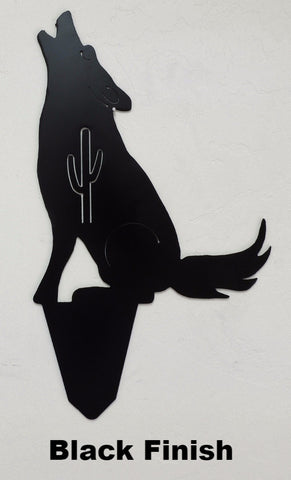 Coyote Metal Yard Art. Southwest Metal Coyote Yard Art Silhouettes. Metal Howling Coyote Yard Art 