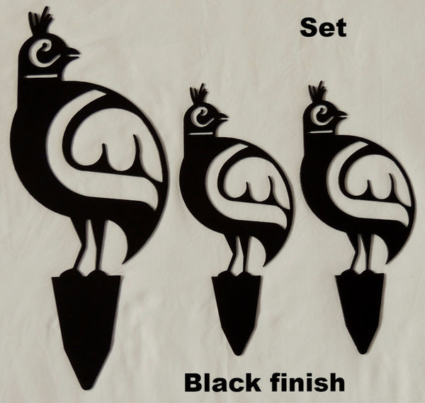 Metal Quail yard art silhouettes. Metal Quail Garden Art. Quail Lawn and Garden Art
