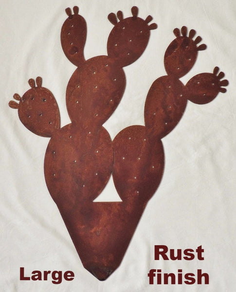 Cactus Metal Yard Art Silhouettes. Prickly Pear Cactus Metal Lawn Art Silhouettes
